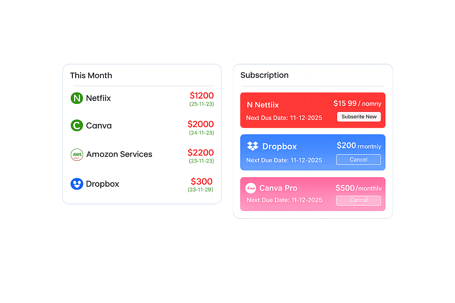 Budget Tracking UI
